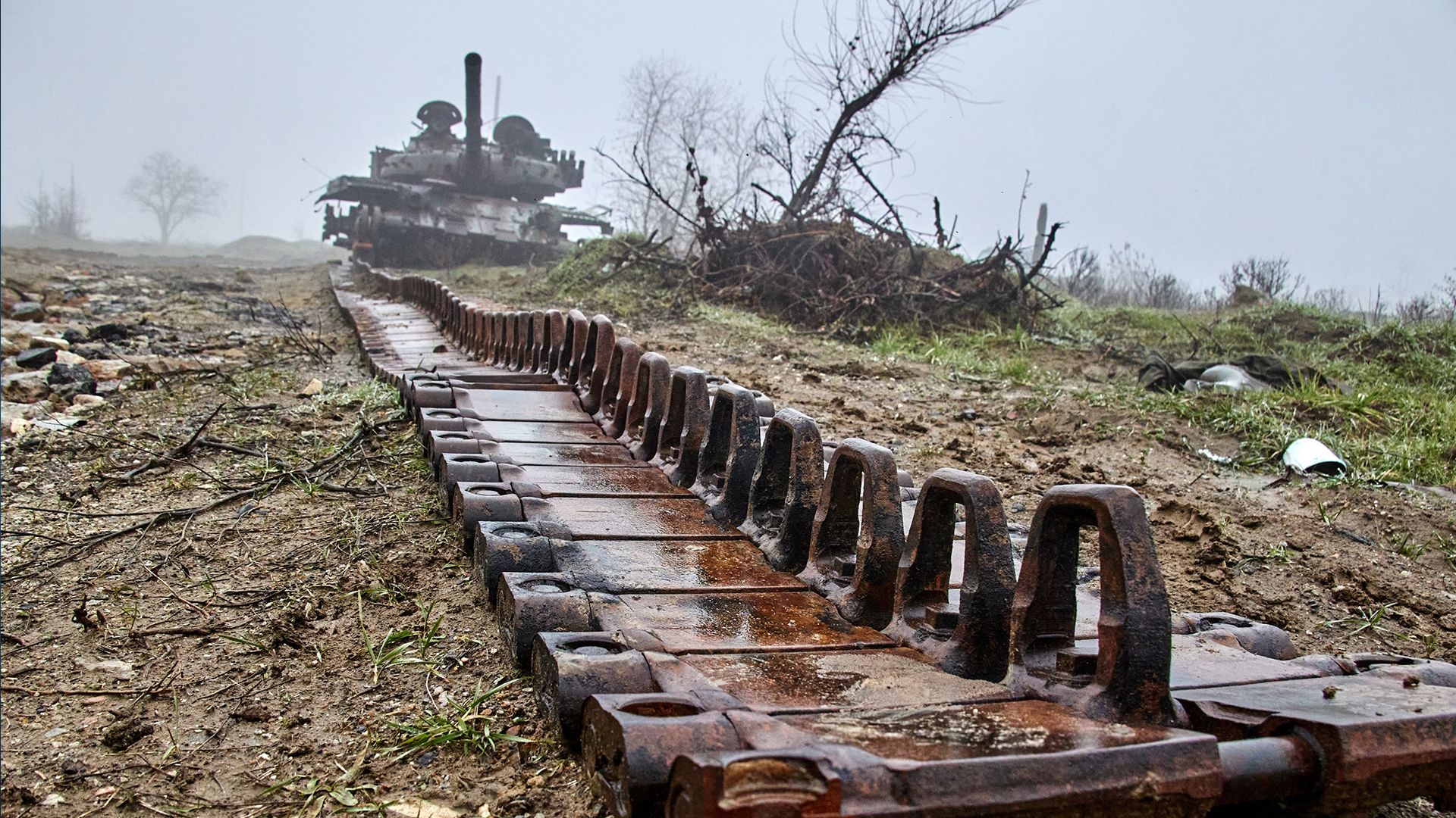 Zerstörter Panzer in der Region Charkiw
