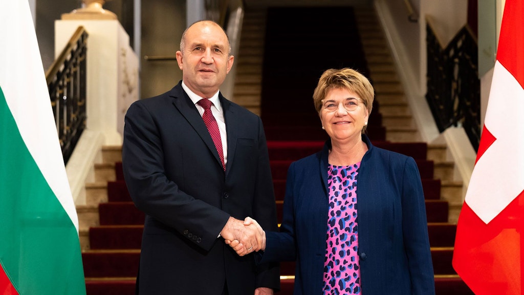 Bulgariens Präsident Rumen Radew mit Bundespräsidentin Viola Amherd