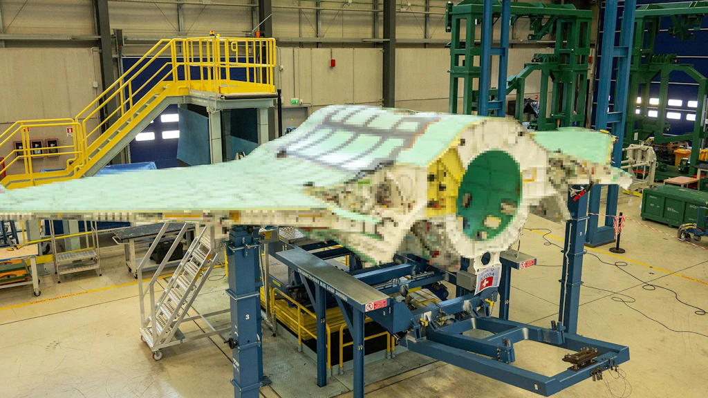 Rumpfteil des F-35 aus Cameri (verpixelt)