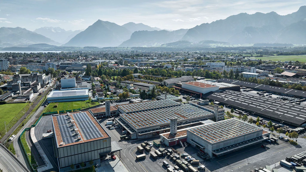 Luftaufnahme des Armeelogistikcenter Thun