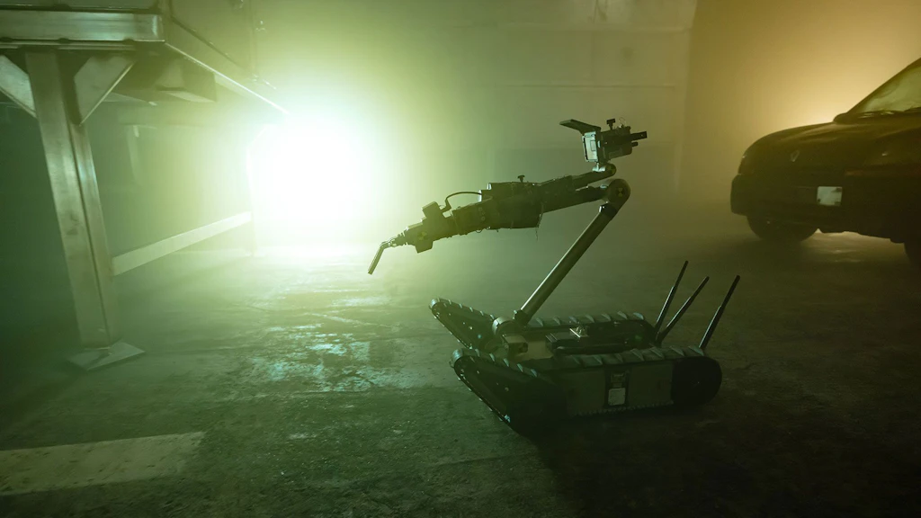 Roboter EOD Fernlenkplattform Leicht (PackBot) in kontaminierter Zone