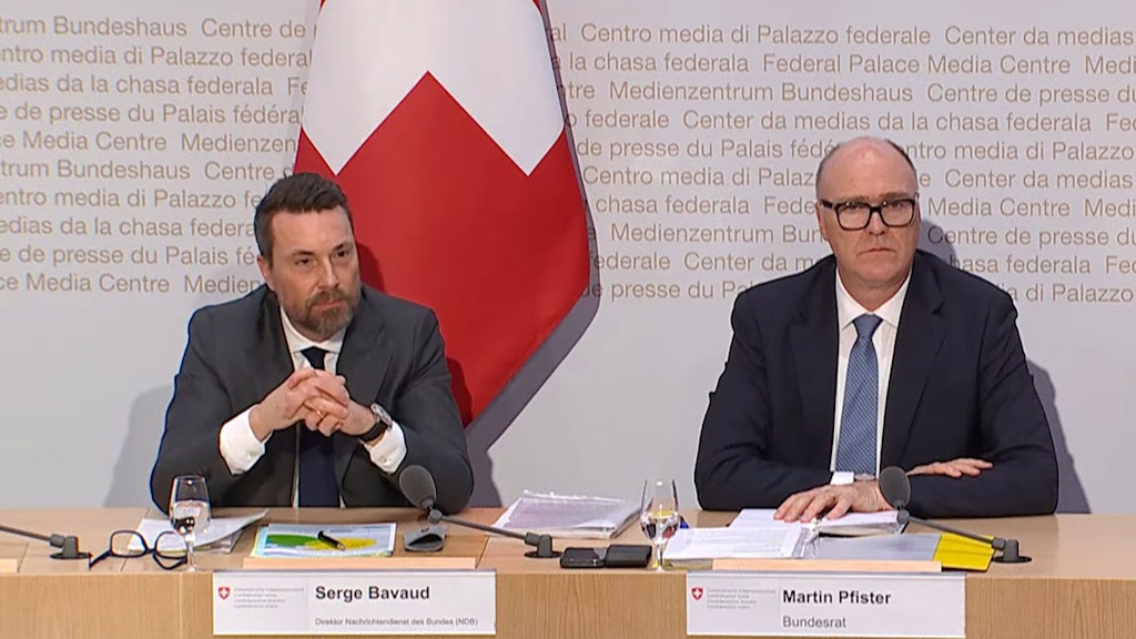 NDB-Direktor Serge Bavaud und Bundesrat Martin Pfister